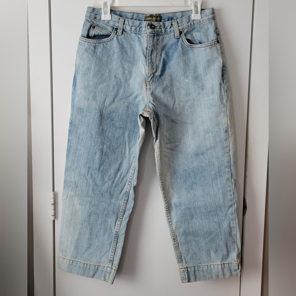 Vintage Eddie Bauer Bleached Cropped Capri Jeans